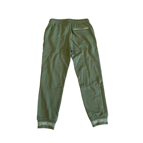 Paper Planes Men's Bronze Green French Terry Logo Jacquard Sweatpants - Large - Picture 9 of 11